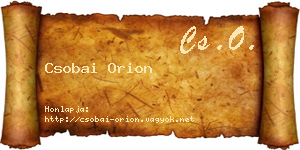 Csobai Orion névjegykártya